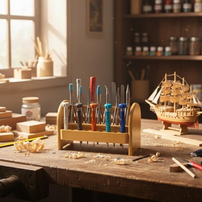 Natural Wood Eyewear Tool Organizers Sturdy Multi Layer Storage Shelf for Workshop and Office Accessories