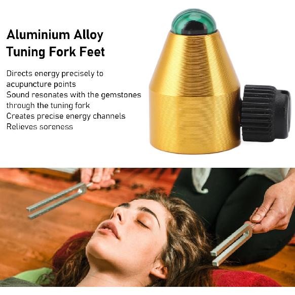Dioche Tuning Fork Feet Accessory for Reduce Stress Relief, Energy Balance Aluminium Alloy Tuning Fork Healing Feet for Meditation (Green)