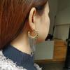 Punk Long Tassels Earrings Exaggerated Chain Ear Hooks for Women Man C-shape Hoop Earrings Ear Loop Fashion Ear Jewelry