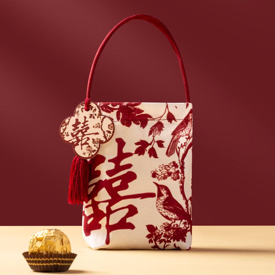 Elegant Wedding Candy Gift Bags – High-Grade Cloth, Simple Design 17.5*13cm (High-Grade Velvet Candy Bag)
