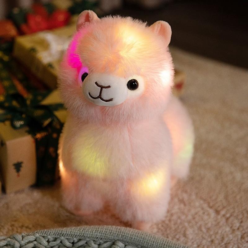 Plush Alpaca Light Up Toy With Soft Short Plush For Kids And Collectors