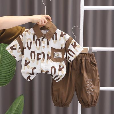 Summer Boys Korean Short-sleeved Shirt Baby Western Style Two-piece Suit