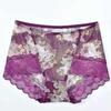 Sleek Mesh Print Plus Size Seamless Mid-High Waist Women's Panties