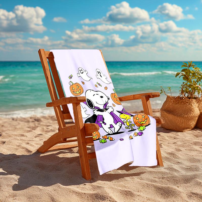 1Pc Snoopy'S Halloween Adventure Beach Towel Quick Dry Multiuse For Beach Pool Gym Yoga Home Travel Christmas Halloween Xmas Gift S1487