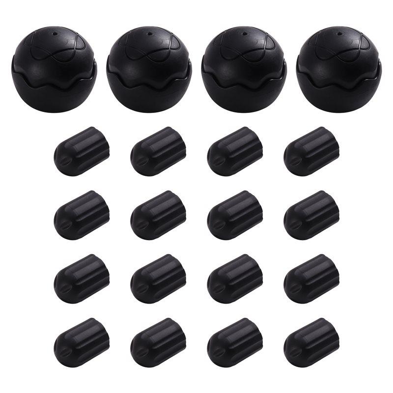 T02C!Piedini a Sfera in Gomma Stabilizzanti(4 pezzi) Per Sedia da Campeggio Helinox Sedia da Esterno Tappo Gamba Nero