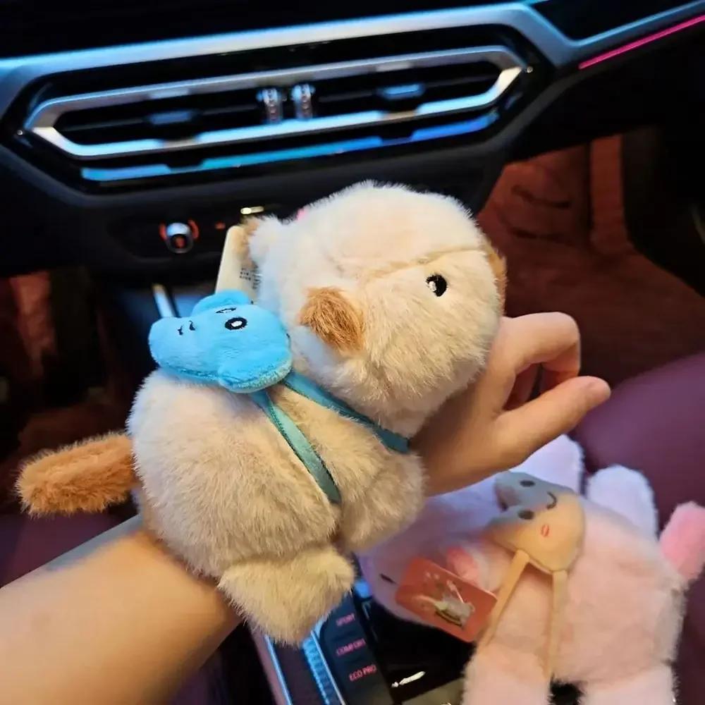 Niedliche Plüsch Capybara Klatscharmbänder Cartoon Capybara Klatscharmband Stoffpuppen Tier Klatschring Interaktives Spielzeug Kindergeschenk