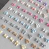 50Pcs Candy Color Bow Nail Art Parts Charms Mini Resin Ribbon Nail Rhinestones Diy Summer Nail Art Decor Accessories
