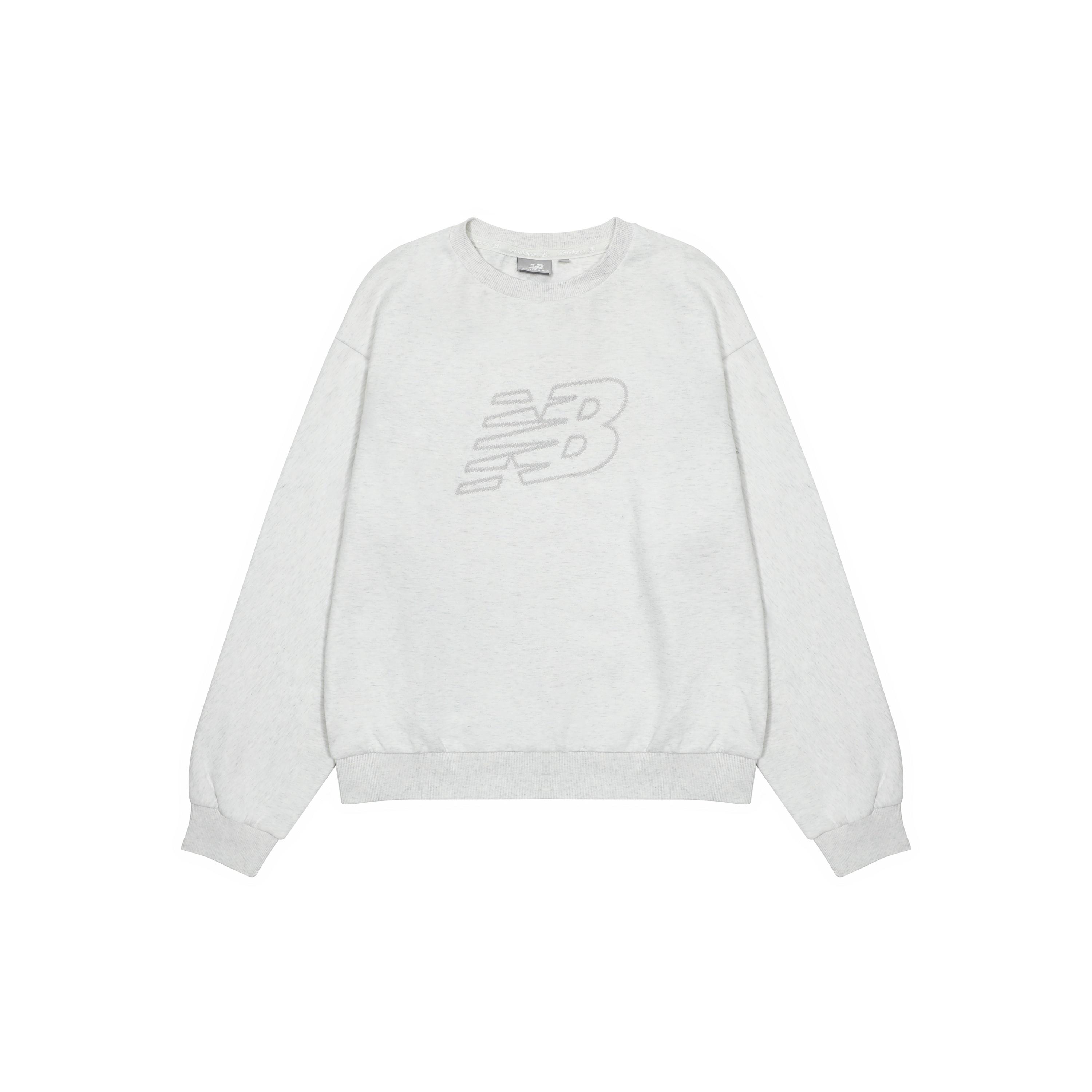 (WMNS) New Balance Logo Sweatshirt Asia Sizing  White Grey  Women s 5CC39752-OA XL