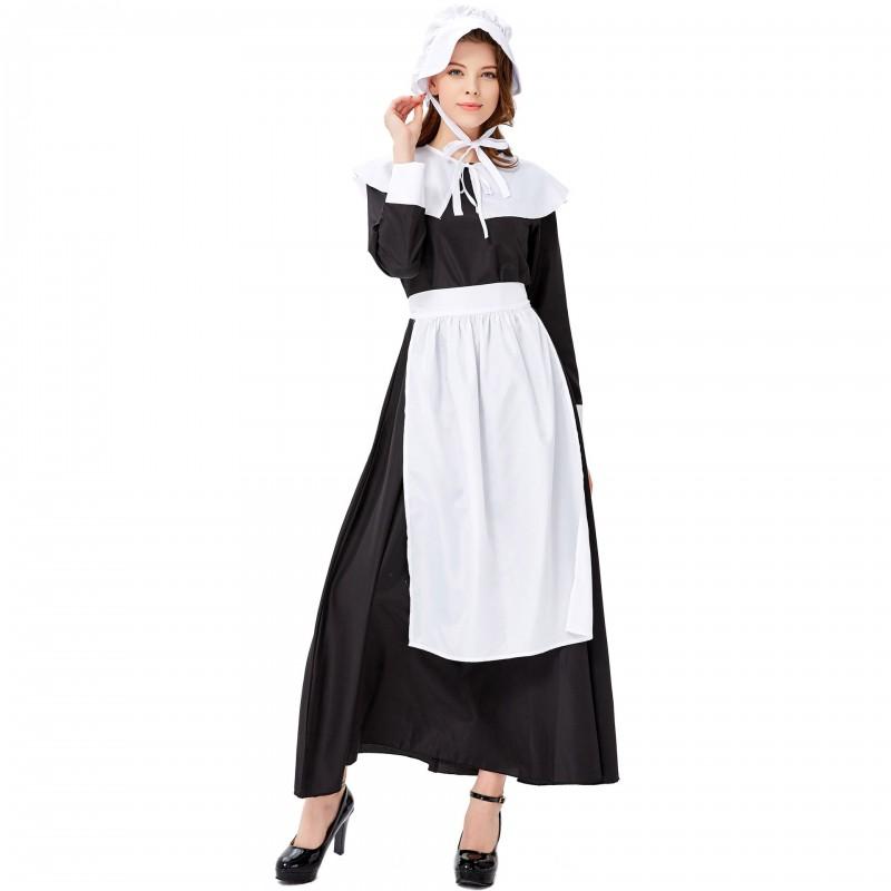 Halloween Long Maid Dress Plus Size Cosplay Costume Party Stage Performance