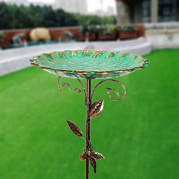 Decorative Iron Wild Bird Bath Garden Decoration 77cm Tall Basin Frostproof Water Bowl Suitable For Patios And Balcony