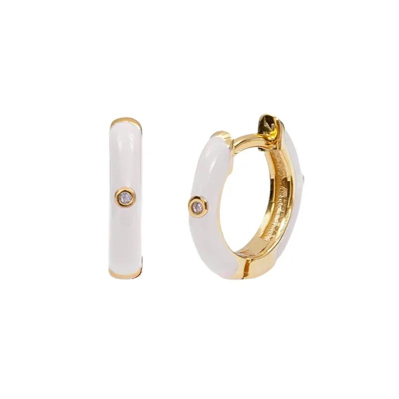 CRMYA Copper Gold Plated Earring Set For Women Color CZ Zircon Piercing Clip Hoop Dangle Earrings For Women Jewelry Wholesale