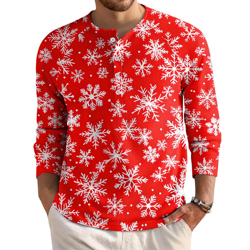 Men's Loose Casual Button Down Collar Long Sleeve Top