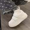 Anise white shoes women's 2025 spring new Velcro women's shoes platform McQueen fashion retro sports board shoes women