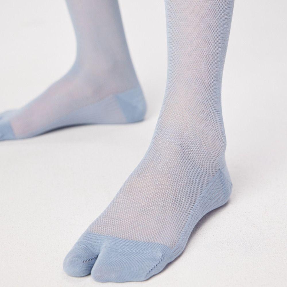Ultra-thin Ruffle Two Toe Socks Mesh Calf Long Socks Soft Knee High Stockings  Streetwear