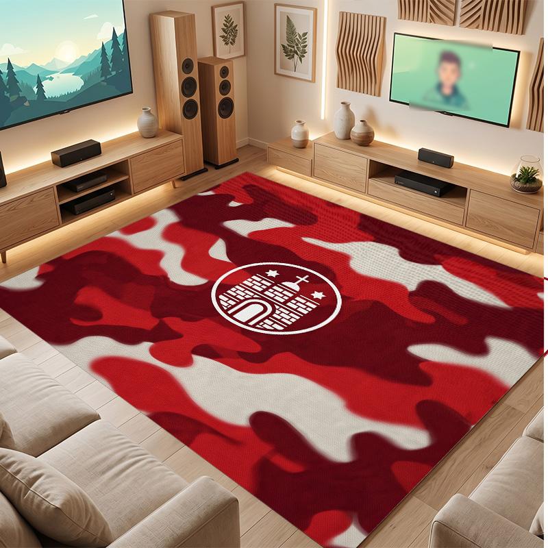 FC St. Pauli Voetbal Print Kristalfluweel Tapijt, Comfortabel Waterabsorberend Antislip Binnen Vloerkleed