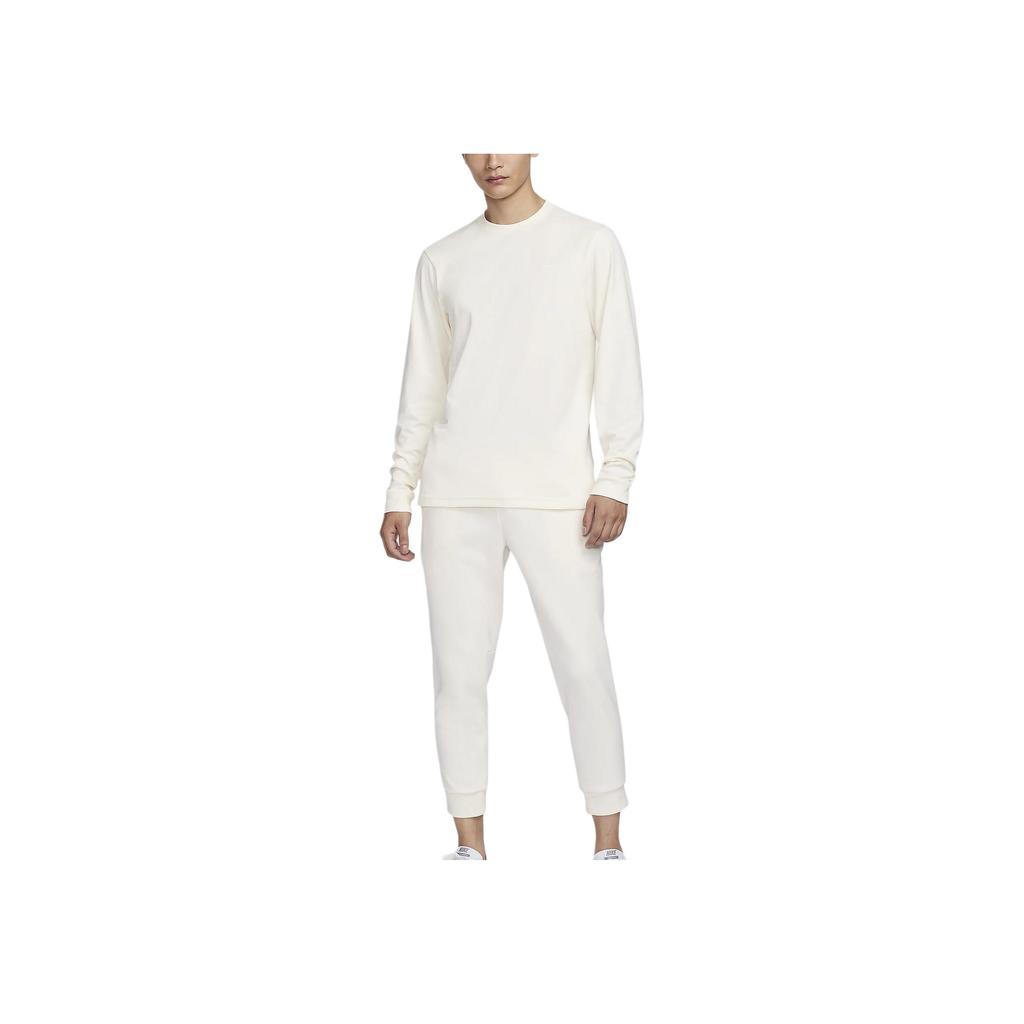 Nike Dri-Fit Primary Solid Soft Comfortable Breathable Casual Long Sleeve T-Shirt Men Tops Light-Ivory FB8586-110