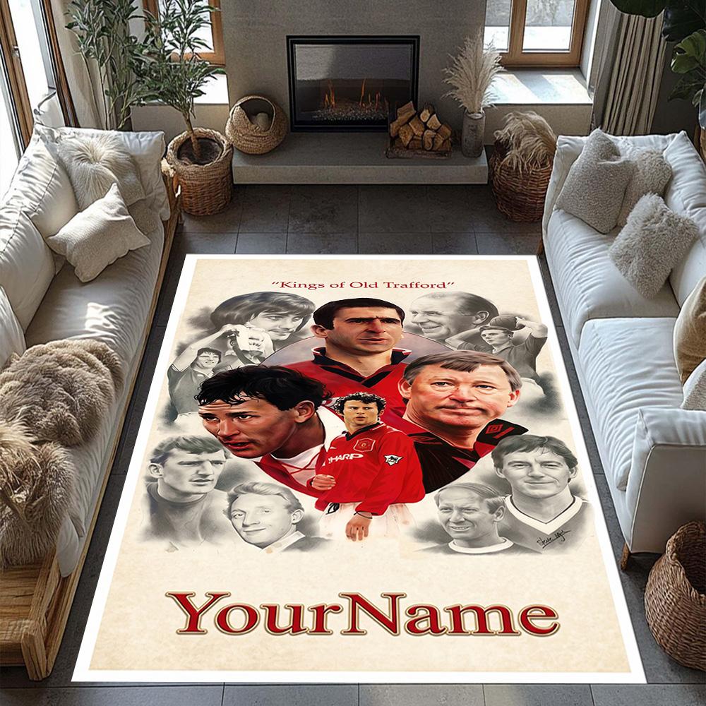 Manchester Personalized Name Carpet Suitable for Dormitory Playrooms Study room Foyer Anti-slip Rug Office home decor Gift for Festivals