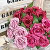 Künstliche Blumen 7-Köpfige Göttin Rosen Bündel Restaurant Dekoration Seiden-Fake-Blumen Simulation Grüne Rose Halle Dekorativ