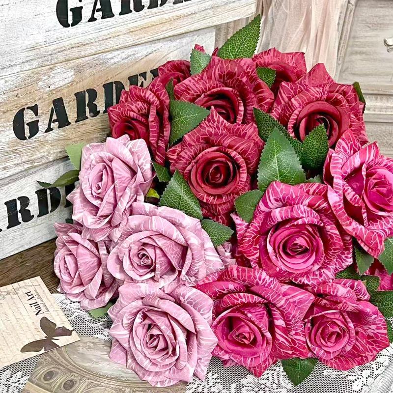 Künstliche Blumen 7-Köpfige Göttin Rosen Bündel Restaurant Dekoration Seiden-Fake-Blumen Simulation Grüne Rose Halle Dekorativ