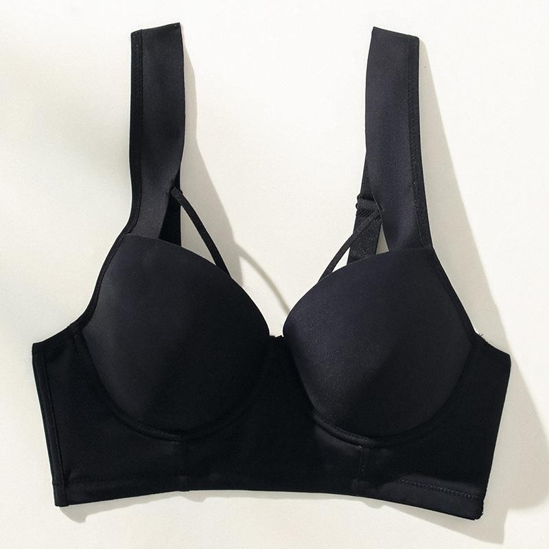 TK Large Size Women's Hollow Large Cup Bra Wide Shoulder Strap Comfortable European and American Large Size Underwear, Bra