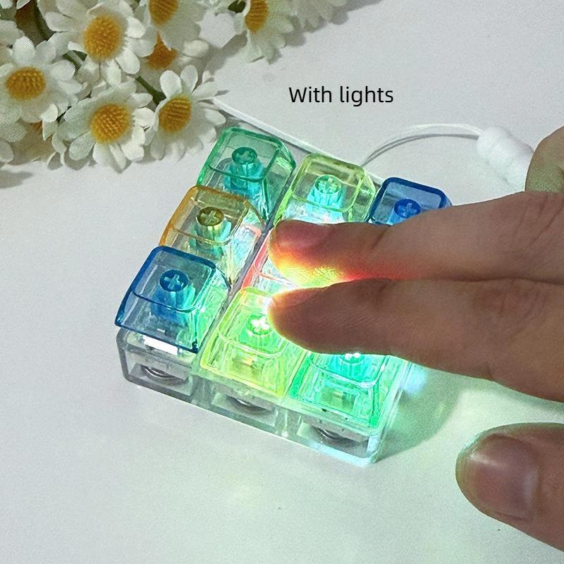 Fidget Mechanical Keyboard Switch Keychain Mini Portable Click Sensory Toy Colorful for Kids Student School Stress Relief
