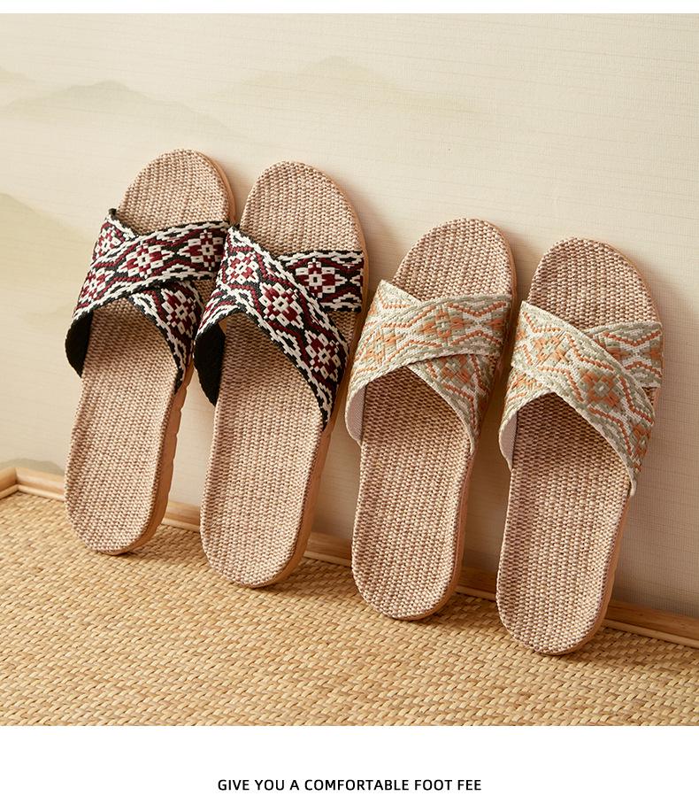 Women's Summer Silent Linen Slippers - Breathable Cotton for Indoor & Outdoor Use