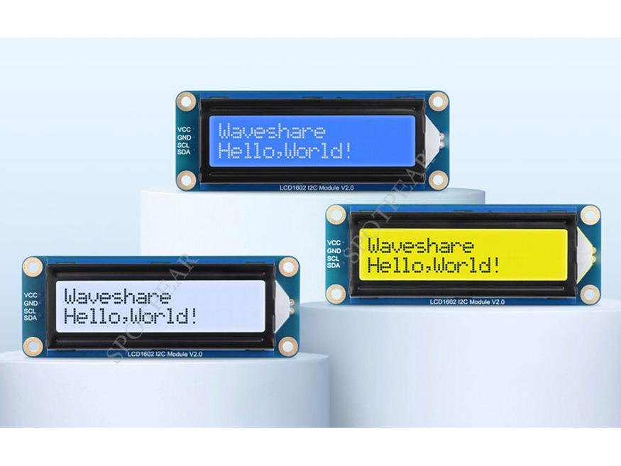 LCD1602 I2C Adjustable Backlight Display 3.3V/5V for Arduino, Raspberry Pi, ESP32, Pico