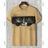 Summer Round Neck 3D Humour Cat Print Top Fashionable Casual Short Sleeved Men's T-shirts