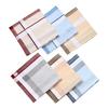 3Pcs 40x40cm Vintage Plaid Striped Woven Polyester Cotton Men Handkerchiefs Sweat Wiping Square Towels Soft Absorbing