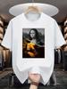 Maglietta Grafica Divertente da Uomo con Pittura di Birra della Gioconda  Nera Casual Estiva per Tutti i Giorni  Abbigliamento da Festa  Lavabile in Lavatrice