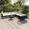 Day and Night - Day and Night Garden Furniture Set 11 Pieces Black Synthetic Rattan Cushions