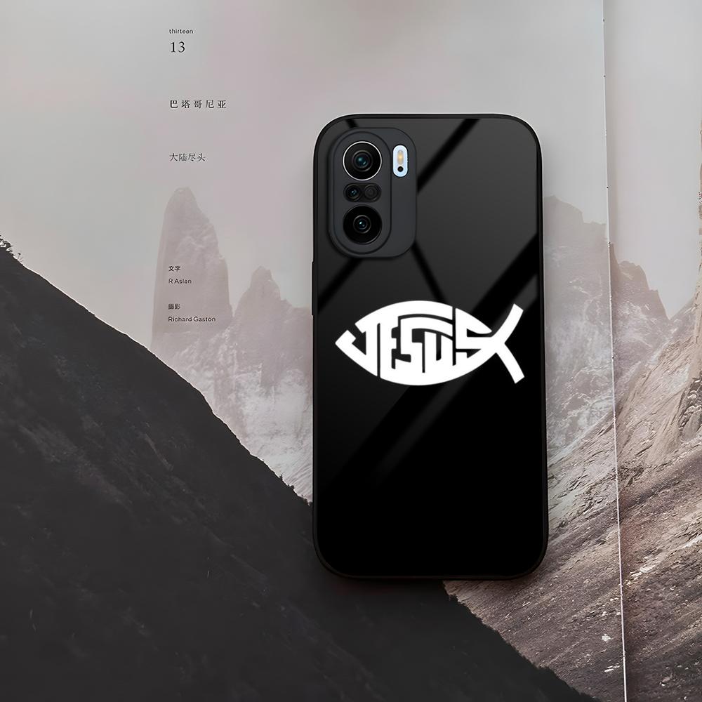 Fish Symbol Jesus Christ Christian Phone Case Tempered Glass For Xiaomi 15 14 12 Lite Pro 13 11t Lite POCO M6 M5 X6 X5 X3 F5 F6
