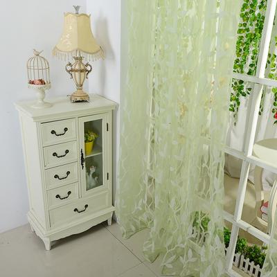 Leaf Sheer Curtain Tulle Window  Voile Drape Valance 1 Panel Fabric