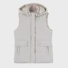 Women's Hooded Lambskin & Velvet Warm Vest - Detachable, Thick Down Cotton Jacket for Autumn & Winter, Ideal for Middle-Aged Mothers