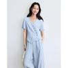 Linen Blend Asymmetrical Shirt & Pants Set