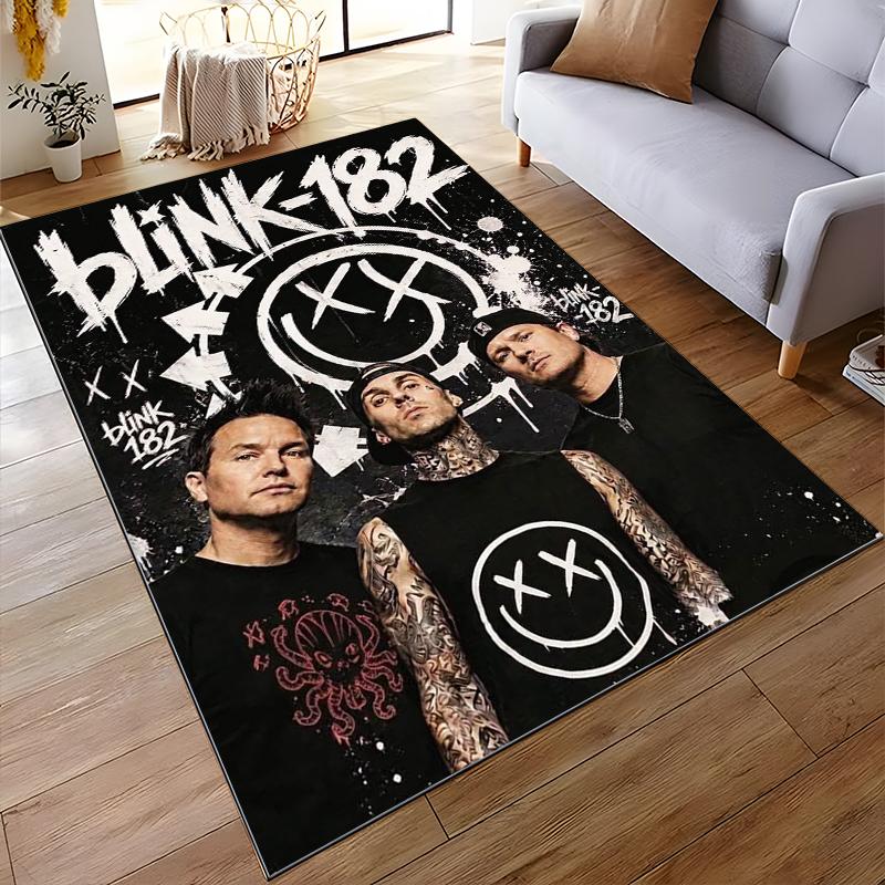 Blink-182 Band Illustration Teppich Rutschfester Teppich geeignet für Wohnzimmer und Schlafzimmer Sofas Sofas