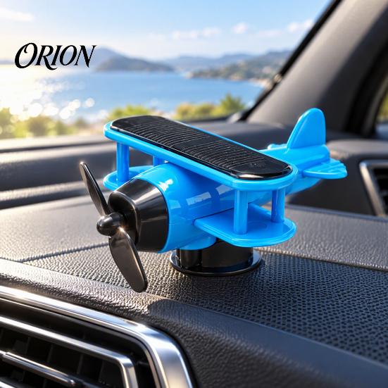 Vehicle Dashboard Decorations Solar Energy Rotating Plane, Creative Car Ornament Airplane with Light Sensor, Unique Automotive Interior Accessories