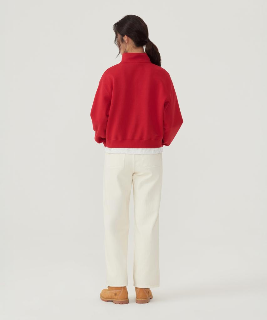 COVERNAT WOMAN Half-Zip Sweatshirt Red