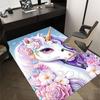 1pc Unicorn Flowers Carpet Anti Slip Polyester Floor Mat for office.Bedroom