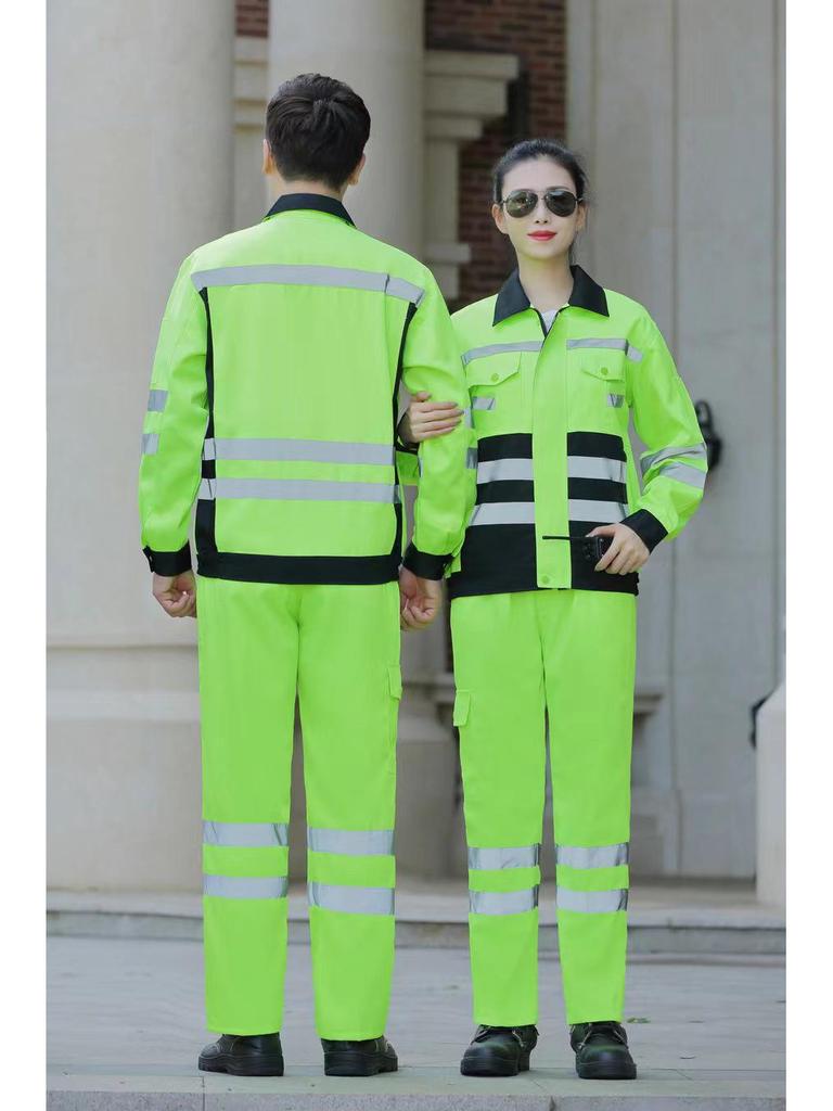 Men's Anti-Static High-Visibility Workwear Set for Construction, Road Administration, Rescue, and Landscaping