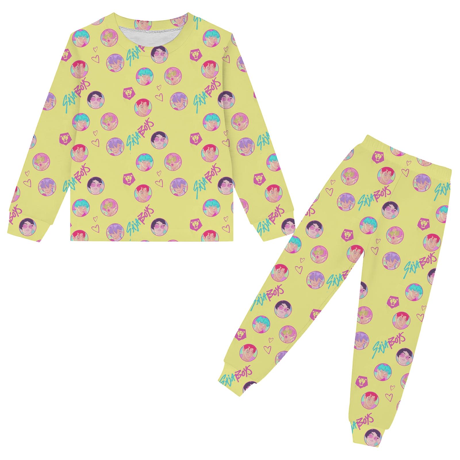 

Детский костюм с круглым вырезом и длинными рукавами в стиле мультфильма 9 жёлтый