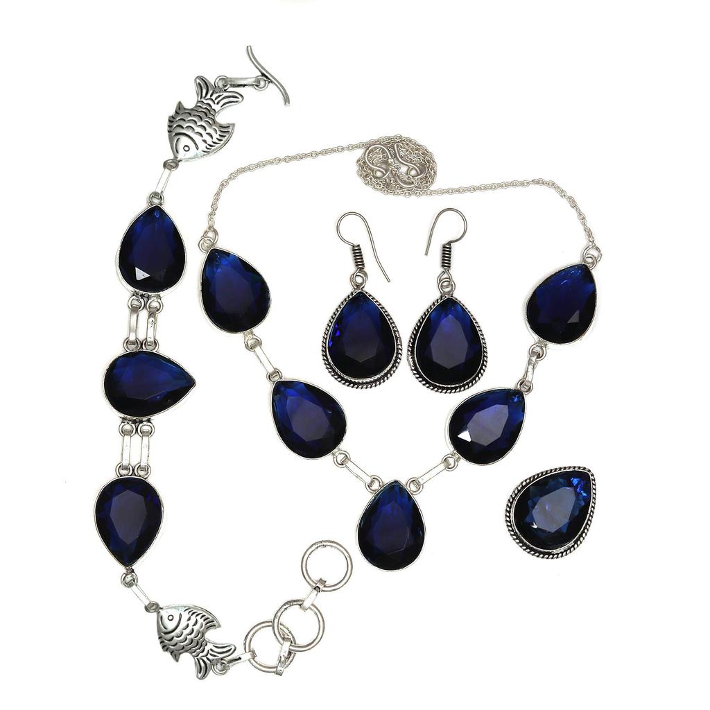 Necklace Bracelet Amethyst Set Jewelry Crystal Quartz Pendant Natural Stone