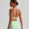 Fashion Nude Feel Spaghetti Strap Cross Beauty Back Exercise Bra Women's Sexy Yoga Vest Pilates Workout Underwear