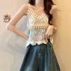 Boho Crochet Tassel Crop Vest