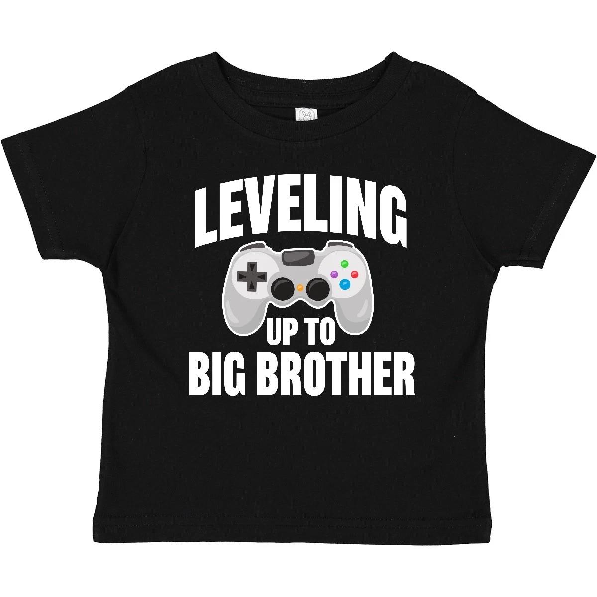 

Inktastic Leveling Up To Big Brother Baby kids boys T-Shirt Bro Little Brothers Gamer Game 110