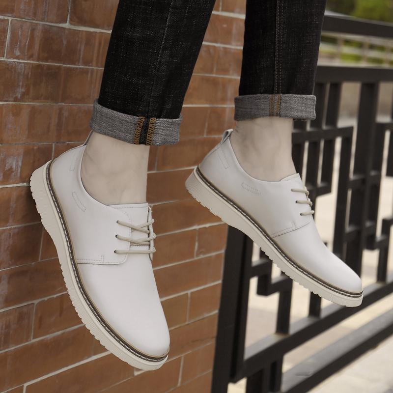 FashionLuxury Men Casual Shoes Fashion Simple Designer Men Shoes Genuine Leather Leisure Walk Oxfords Male Lace-up Comfortable Flats