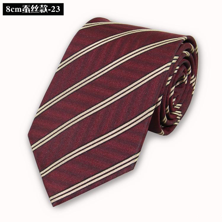 Silk Tie Men'S Formal Wear Business Professional Wedding Work Wear Tie Mulberry Silk 8Cm Embroidered Logo