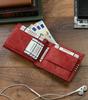 Men's wallet made of natural leather decorated with crosswise stripes