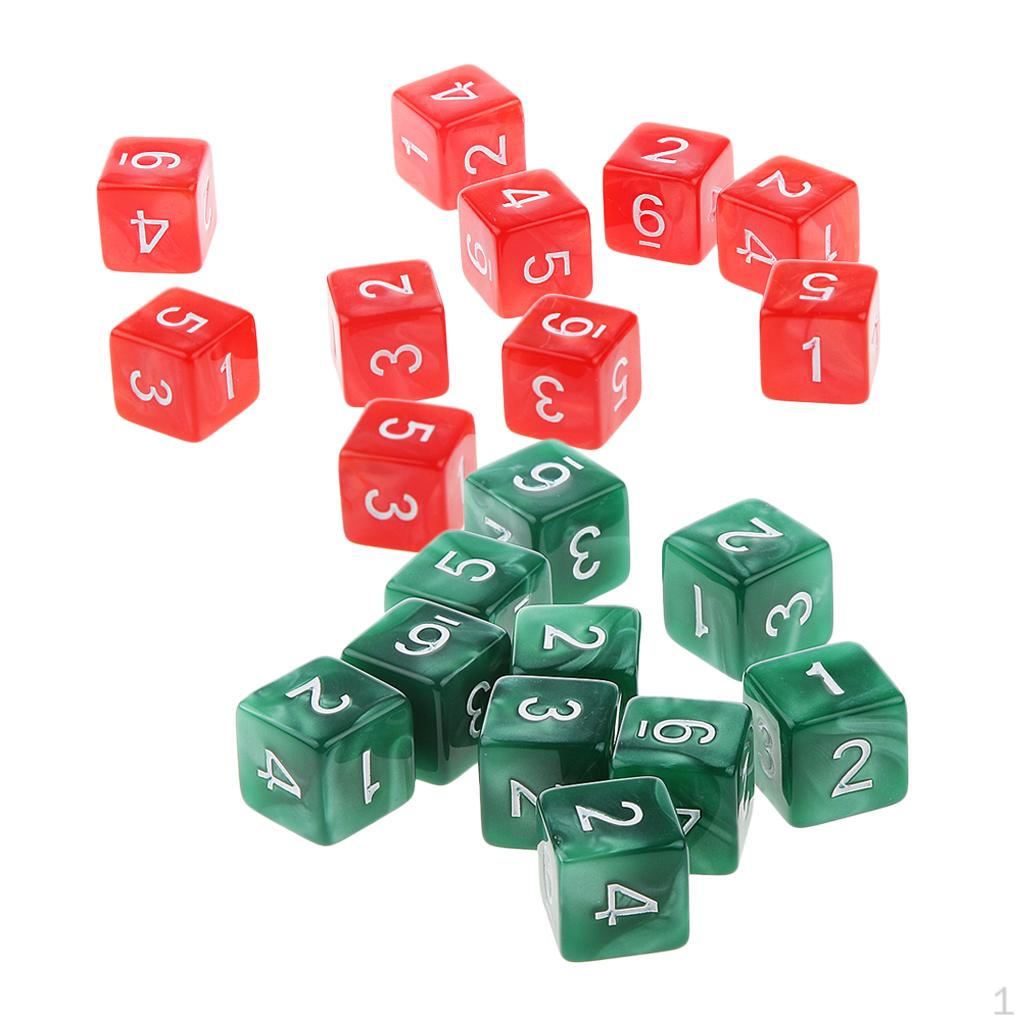 20 Pcs Opaque Set D6 Six Sided Die Place for