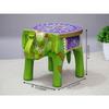 Handcrafted and Emboss Painted Colorful Wooden Elephant Stool/Side Table for Home/Office/Living or Bedroom Decor (Green)